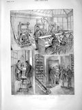 Old Antique Print 1898 Bank France Bullion Cashiers Office Notes Vaults 19th
