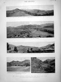 Original Old Antique Print 1898 India Tirah Arhanga Camp Maidan Tseri Kandao
