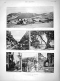 Original Old Antique Print 1898 Winter Algeria Dunes Biskra Mosque El-Kantara