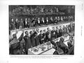 Original Old Antique Print 1898 Banquet Ship George Portsmouth Trial Mons Zola