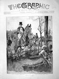 Original Old Antique Print 1898 Berkshire Hunting Dogs Garth Horses Huntsmen