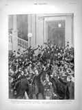 Old Antique Print 1898 Scene After Verdict Zola Trial Palais De Justice 19th