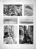Old Antique Print 1898 Venice Fish Market Island St. Helena Bridge Heaven 19th