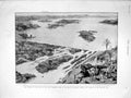 Original Old Antique Print 1898 Bird'S-Eye View River Assouan Nile Proposed Dam