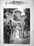 Old Antique Print 1898 Holiness Pope Leo Xiii Vatican Garden Rome Italy 19th