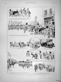 Original Old Antique Print 1898 Fitz-Ooftish Patent Motor Gun Failed Invention