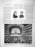 Original Old Antique Print 1898 Theatre Madrid Duchess Prince Christian Denmark