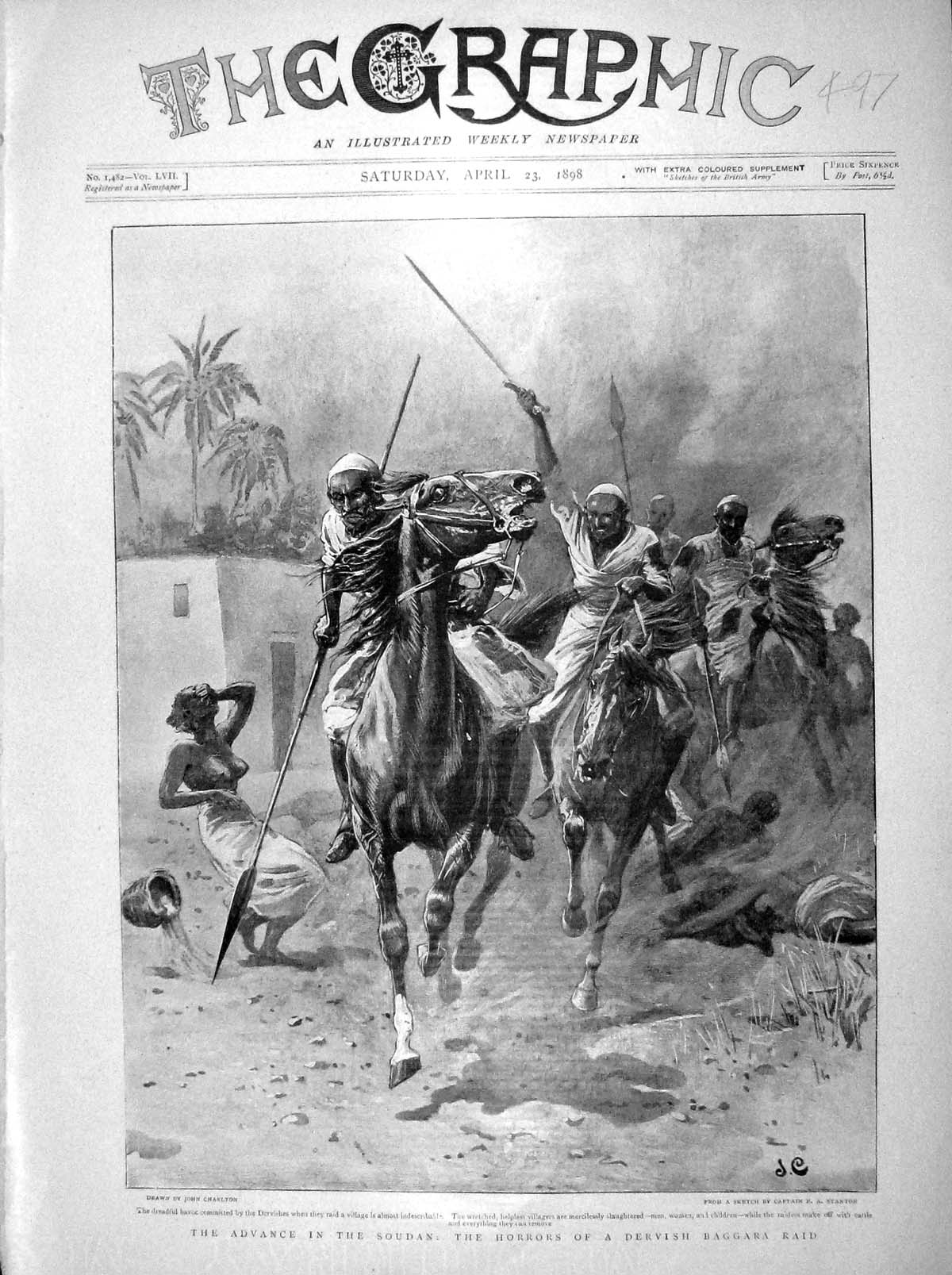 Old Antique Print 1898 Soudan Dervish Baggara Dum-Dum Berber Atbara War 19th