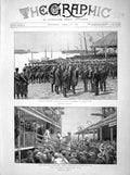 Original Old Antique Print 1898 Spanish-American War Cuba Tampa Ship Santiago
