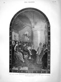 Old Antique Print 1898 William Conqueror Granting Charter London Fresco 19th