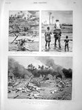 Old Antique Print 1898 Spanish-American War Bolinao Atbara Duck Shooting 19th