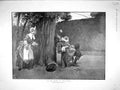 Old Antique Print 1898 Man Lady Garden Comedy Fishing Rod Romance River 19th