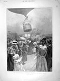 Original Old Antique Print 1898 Earl'S Court Balloon Vienna Jubilee Winchester