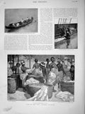 Old Antique Print 1898 Laundry Lagos Krooboy Canoe Accra Elliot Fry Abbey 19th