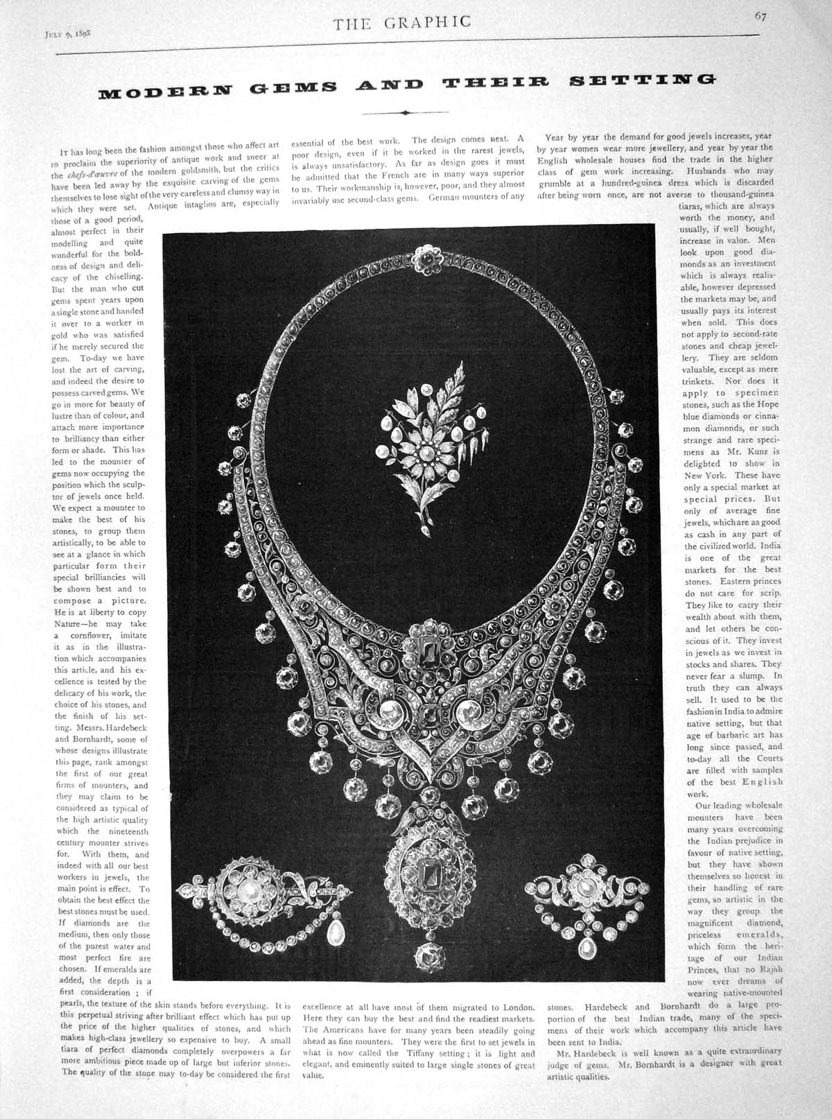 Old Antique Print 1898 Modern Jems Jewellery Cycling Crystal Platt-Betts 19th