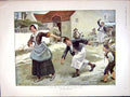 Original Old Antique Print 1898 Home She Brought Her Warrior BMother Son 19th