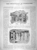 Old Antique Print 1898 Furniture Warings Elizabethan Gallery Ghost Story 19th
