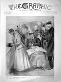 Original Old Antique Print 1898 Prince Wales Cowes Ship Osborne Victoria Sparta