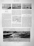 Original Old Antique Print 1898 Bizerta French Navy Harbour Carnot Ship Naples