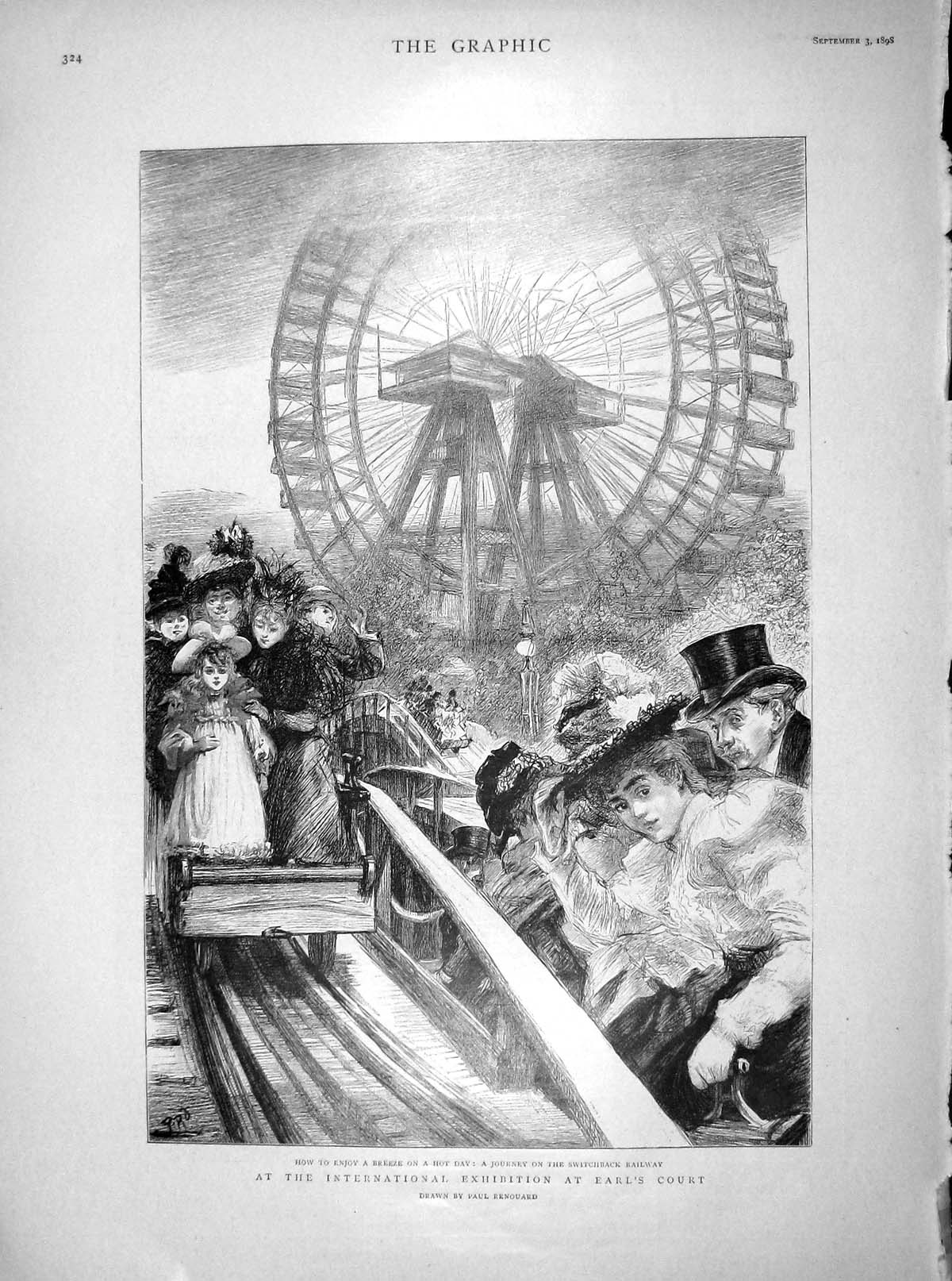 Old Antique Print 1898 Earl'S Court Switchback Railway War Strength Army 19th