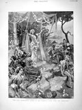 Original Old Antique Print 1898 Olga Nethersole Majesty Theatre Termagant Scene