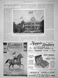 Original Old Antique Print 1898 Annexation Hawaii American Flag Honolulu Mappin