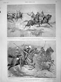 Old Antique Print 1898 Egyptian Cavalry Dervishes Lancers War Wilhelmina 19th