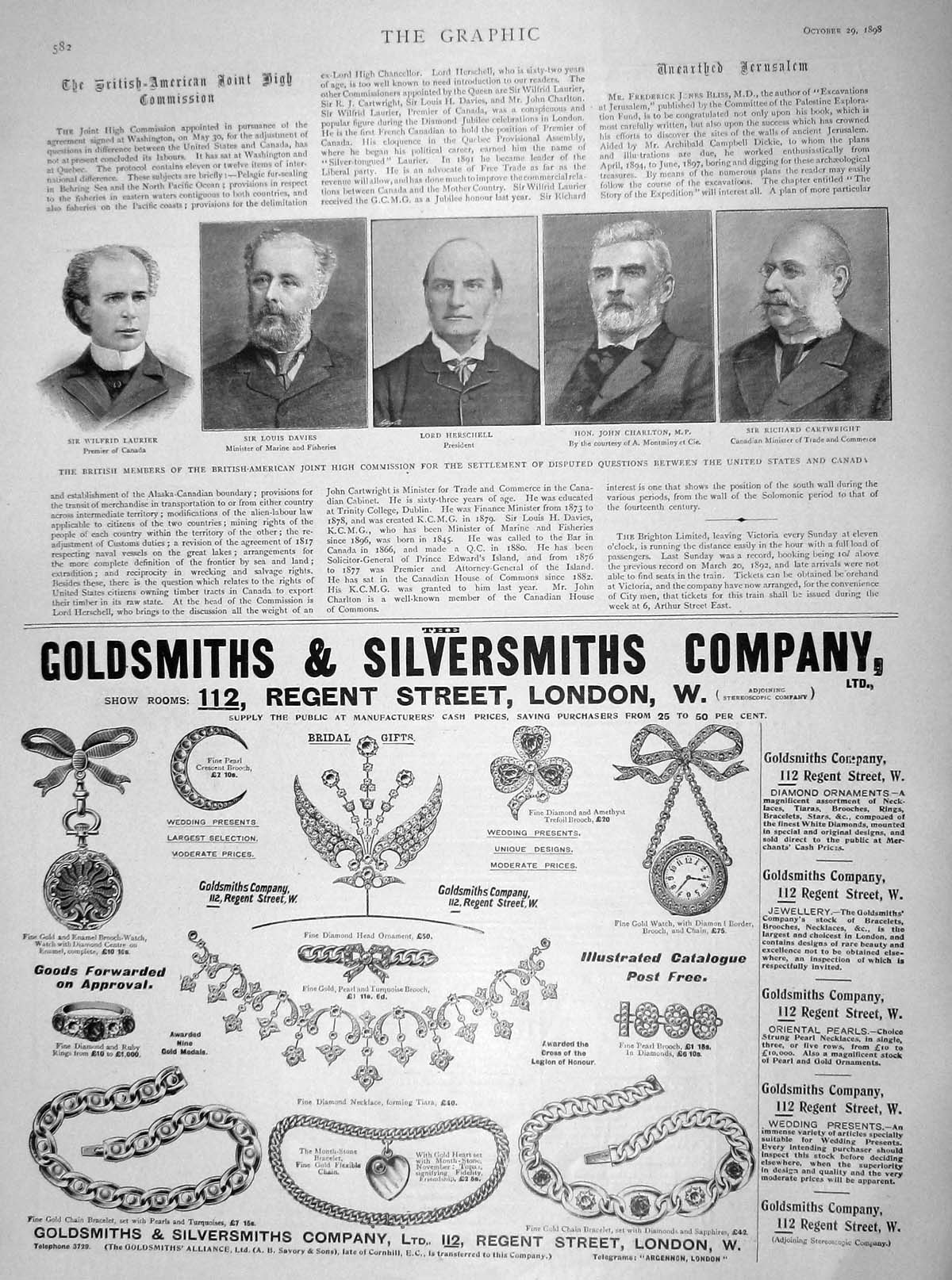 Old Antique Print 1898 Lord Herschell Laurier Davies Charlton Cartwright 19th