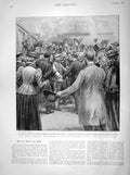Old Antique Print 1898 Sirdar Victoria Station Baratier Gare Lyon Paris 19th
