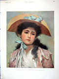 Old Antique Print 1898 Colour Portrait Phyllis Selous Asia Eagle Nest Egg 19th
