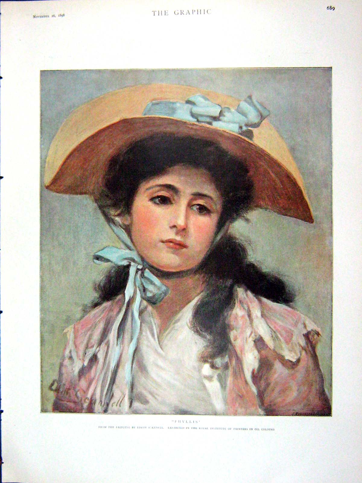 Old Antique Print 1898 Colour Portrait Phyllis Selous Asia Eagle Nest Egg 19th