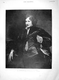 Original Old Antique Print 1898 Portrait Vandyck Shrine Tuticorin Church Hearts