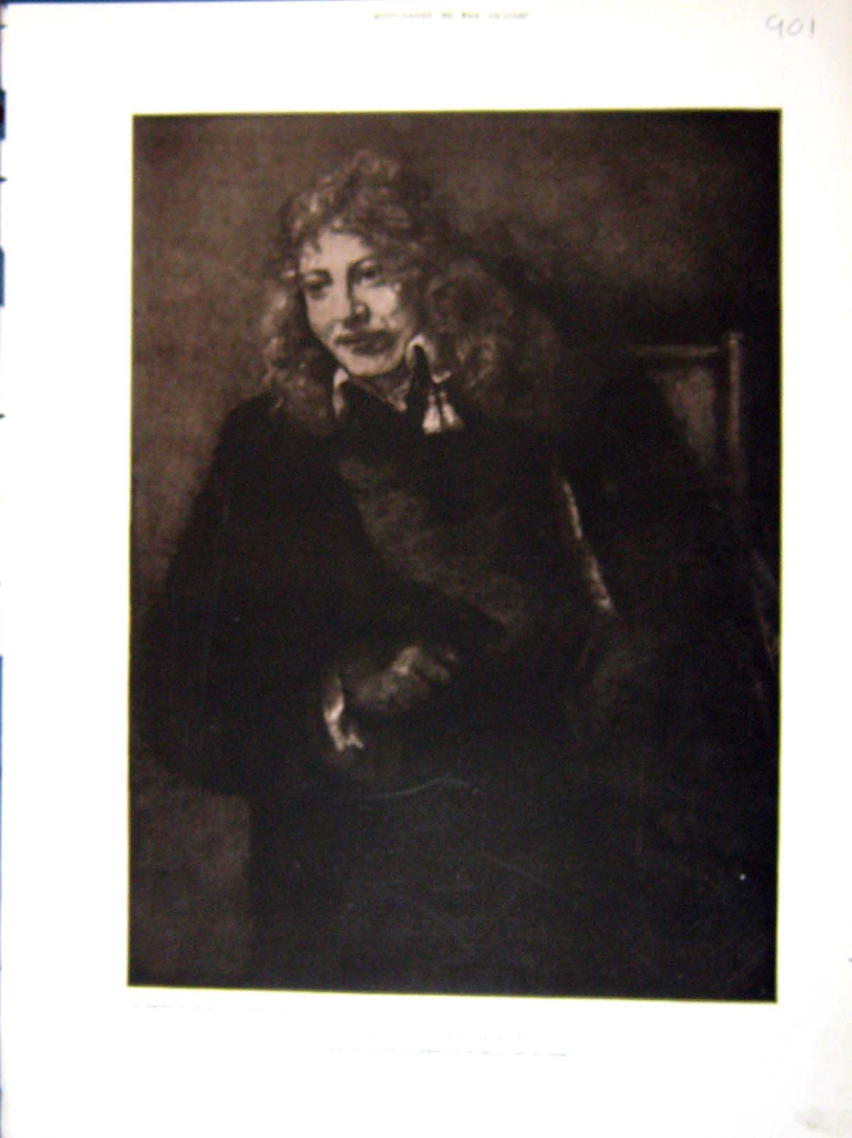 Original Old Antique Print 1898 Portrait Nicolaus Bruyningh Rembrandt Victorian