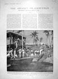 Original Old Antique Print 1898 War Omdurman Atbara Sirdar Mules Field Battery