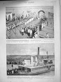 Original Old Antique Print 1899 Battle Gedaref Colonel Parsons Suakin Rosaires