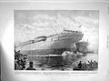 Original Old Antique Print 1899 Ship Steamer Oceanic Belfast Pilkingto Victorian