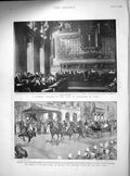 Old Antique Print 1899 Cour Cassation Paris Mazeau Calcutta Lady Curzon 19th