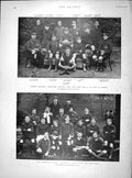Original Old Antique Print 1899 Oxford Football Vassall Osborne Ryder Franc 19th