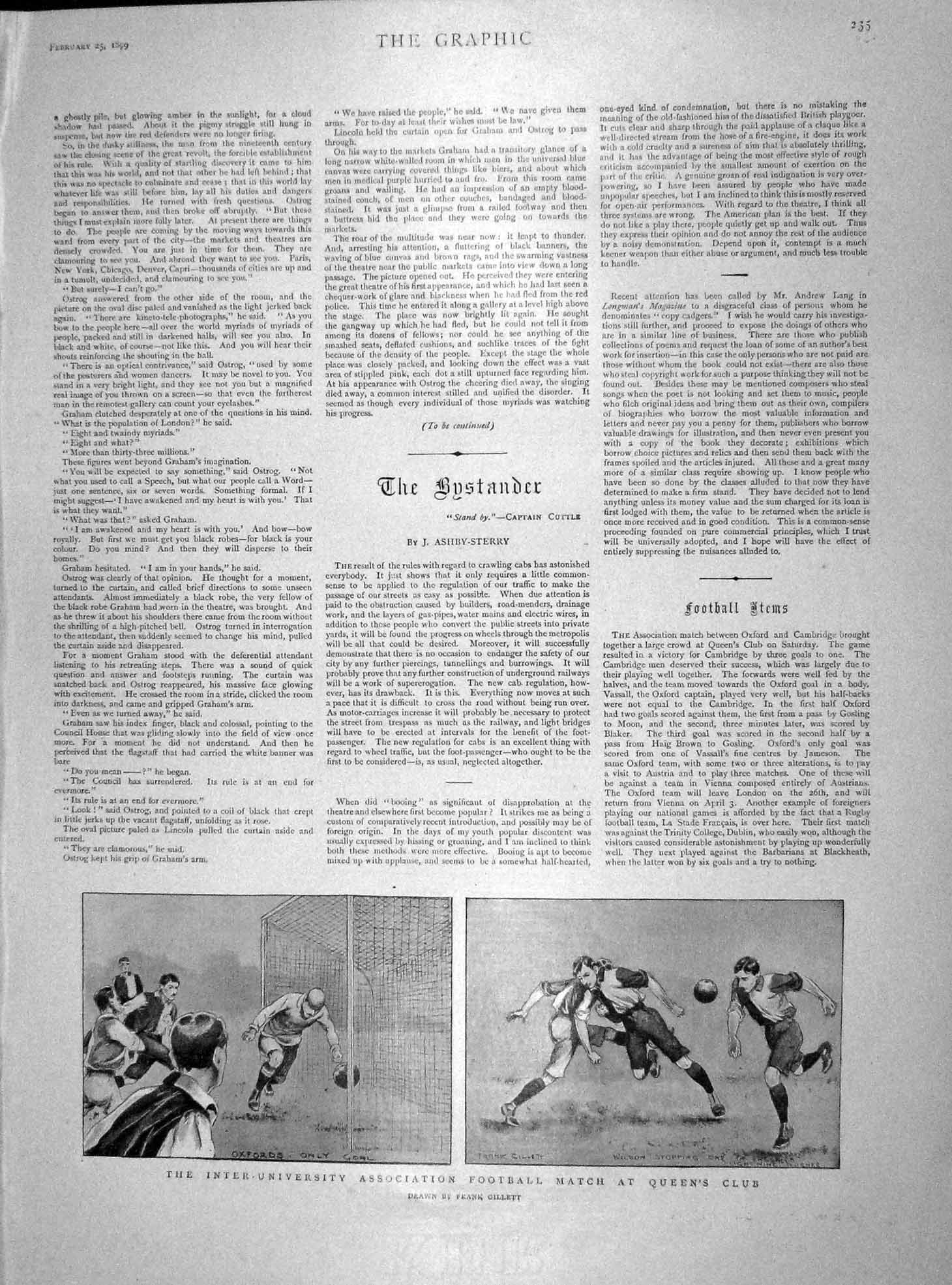 Old Antique Print 1899 Inter-University Football Queen'S Prince D'Orleans 19th