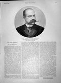 Original Old Antique Print 1899 Prince Victor Napoleon Lyceum Theatre Harve 19th