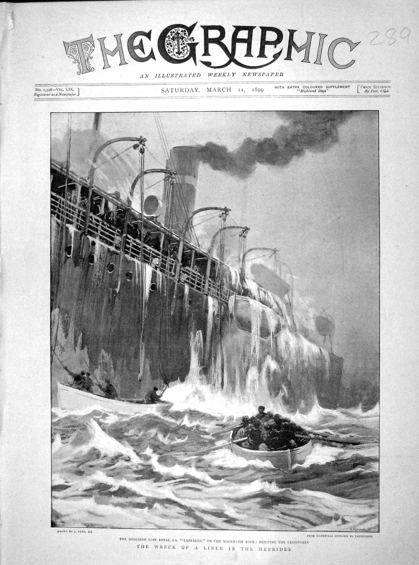 Old Antique Print 1899 Ship Wreck Labrador Mackenzie Philippines Lytton 19th