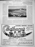 Original Old Antique Print 1899 Holiday Camp Beach London Africa Cadburys Cocoa