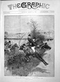Original Old Antique Print 1899 Cstreams Fenny Compton Point-To-Point Race 19th