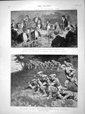 Old Antique Print 1899 Field Day Aldershot Etonians Girard Prince Wales 19th