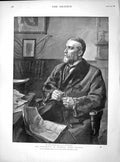 Original Old Antique Print 1899 John Henniker Heaton Postage Cannes Yach 19th