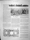 Original Old Antique Print 1899 Local Government Board Offices Treasury Charles