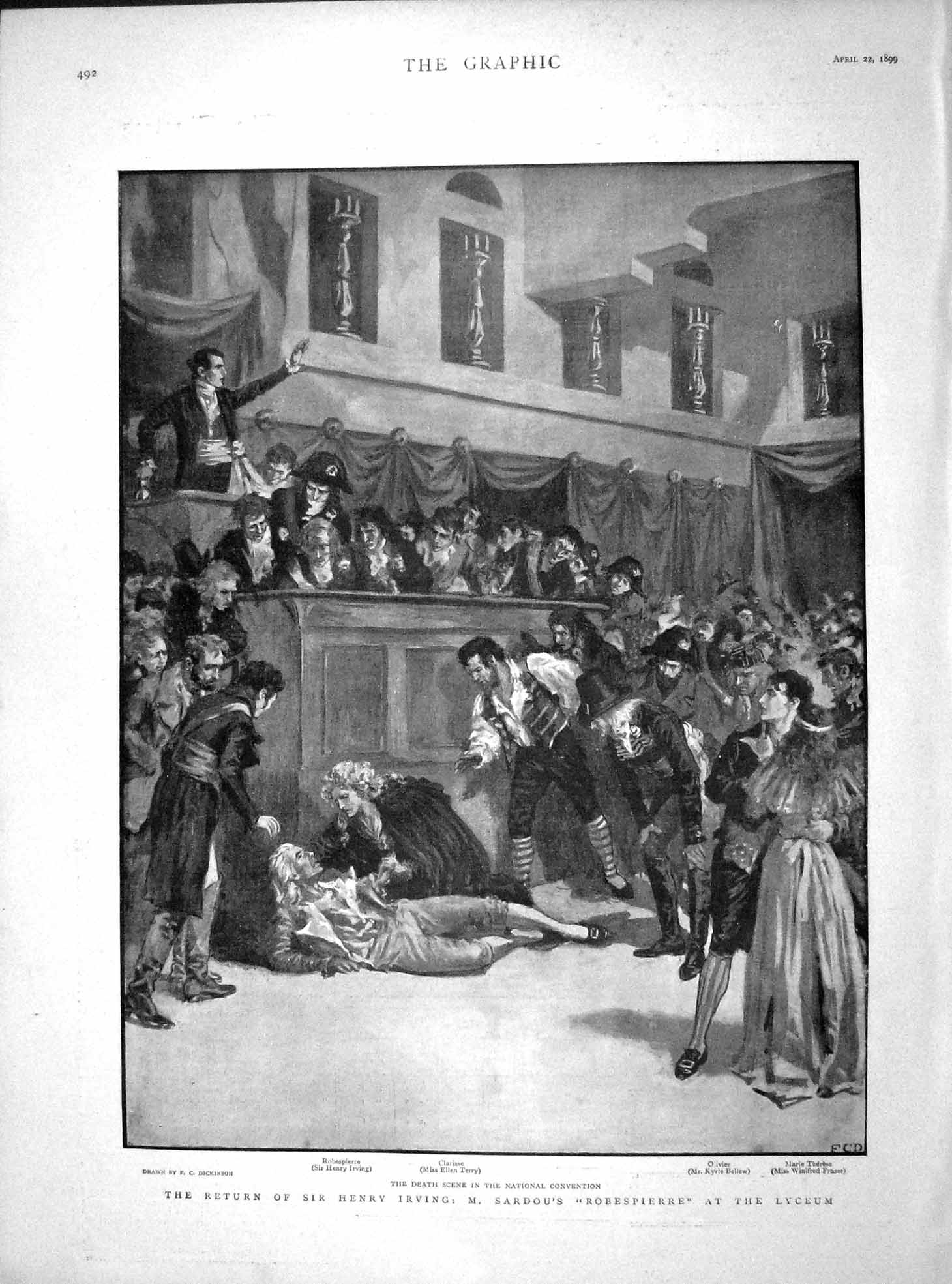 Old Antique Print 1899 Henry Irving Sardous Lyceum Theatre Irving Terry 19th