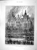 Old Antique Print 1899 Fire Hyde Park Albert Gate American Army Malta War 19th