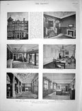 Old Antique Print 1899 Institution Mechanical Engineers Library Tea-Room 19th