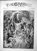 Original Old Antique Print 1899 Queen Victoria Siers Navy Children Sydney Hall